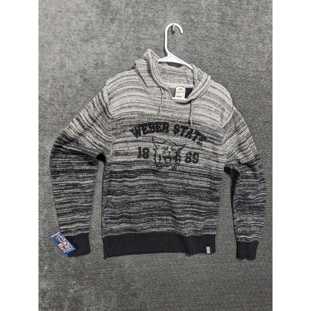 Bruzer Weber State Wildcats Womens Medium Grey Knit Hoodie Sweater Space Dye